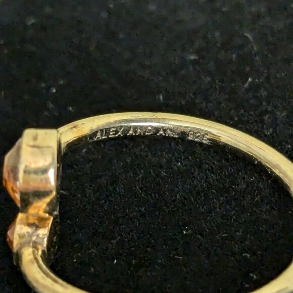 Alex and Ani November Birthstone Wrap Ring Swarovski Crystals Size 7 Marked 925 - Picture 5 of 7